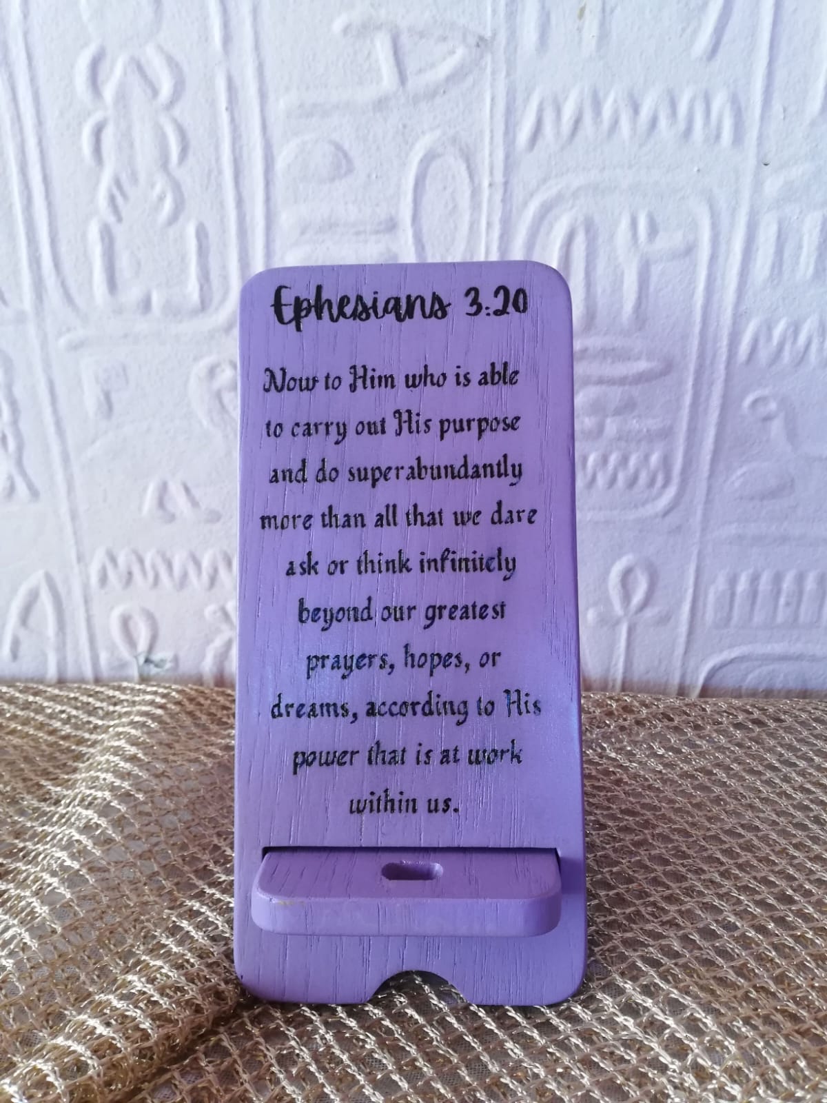 Custom engraved wooden desk dock